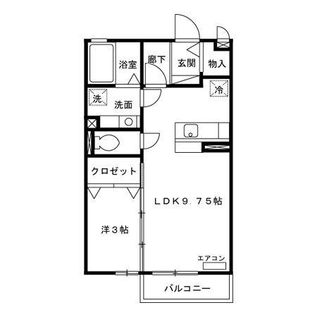 サンクレアIIIIII(1LDK/1階)の間取り写真