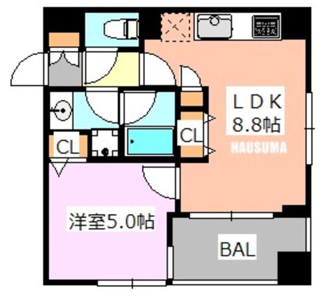 ルピナス・グランドカーサ西巣鴨(1LDK/5階)の間取り写真