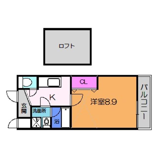 フジパレス初芝イースト(1K/2階)の間取り写真