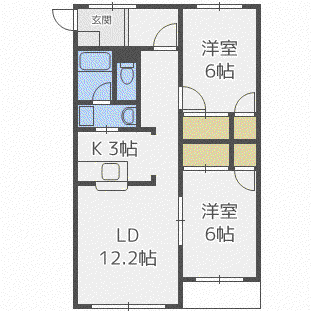 ストロベリーフィールド(2LDK/2階)の間取り写真