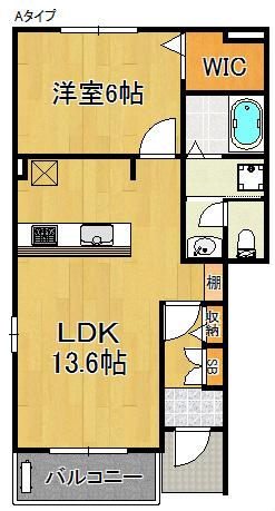 フィオーレ 1番館(1LDK/1階)の間取り写真