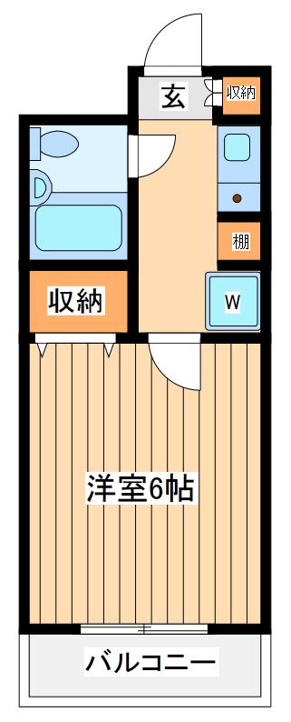 パピヨン大南(1K/2階)の間取り写真
