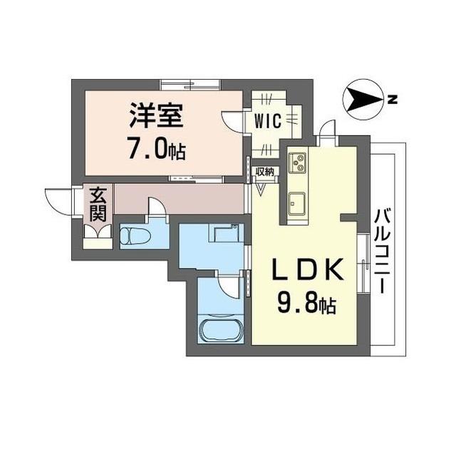 カーサ多摩川(1LDK/3階)の間取り写真