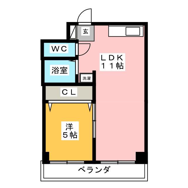 朝田ハイツ(1LDK/2階)の間取り写真