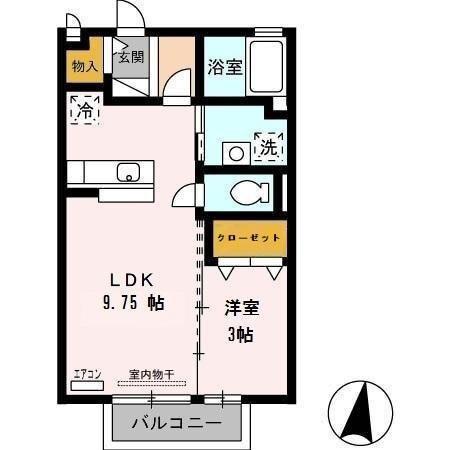 シャルマンフレーレ(1LDK/1階)の間取り写真