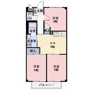 SURPLUS THREE わかば(3DK/2階)の間取り写真