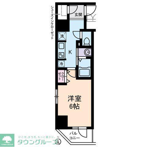 RISING PLACE KAMEIDO(1K/2階)の間取り写真