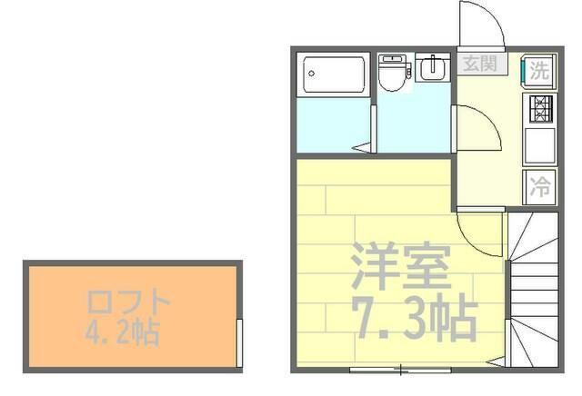 トレスコーマ2ND(1K/2階)の間取り写真