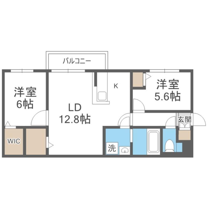 THE MODERN 伏見(2LDK/3階)の間取り写真