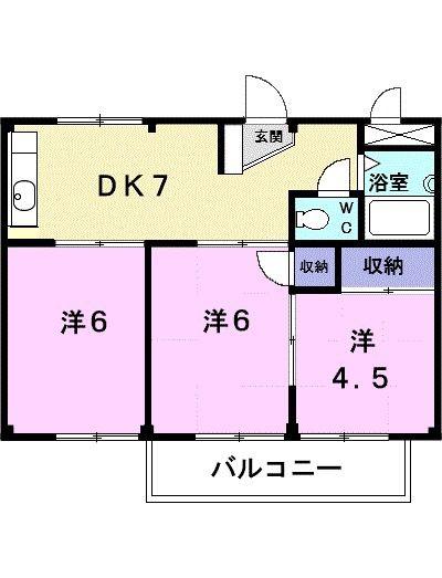 スイートハイツA(3DK/2階)の間取り写真
