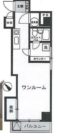 ドミー池袋(ワンルーム/2階)の間取り写真