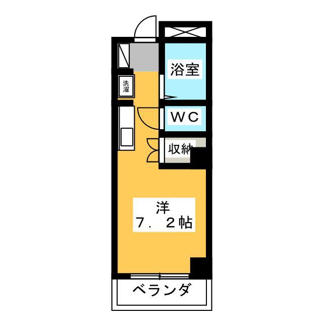 ヴィラ若林(ワンルーム/6階)の間取り写真