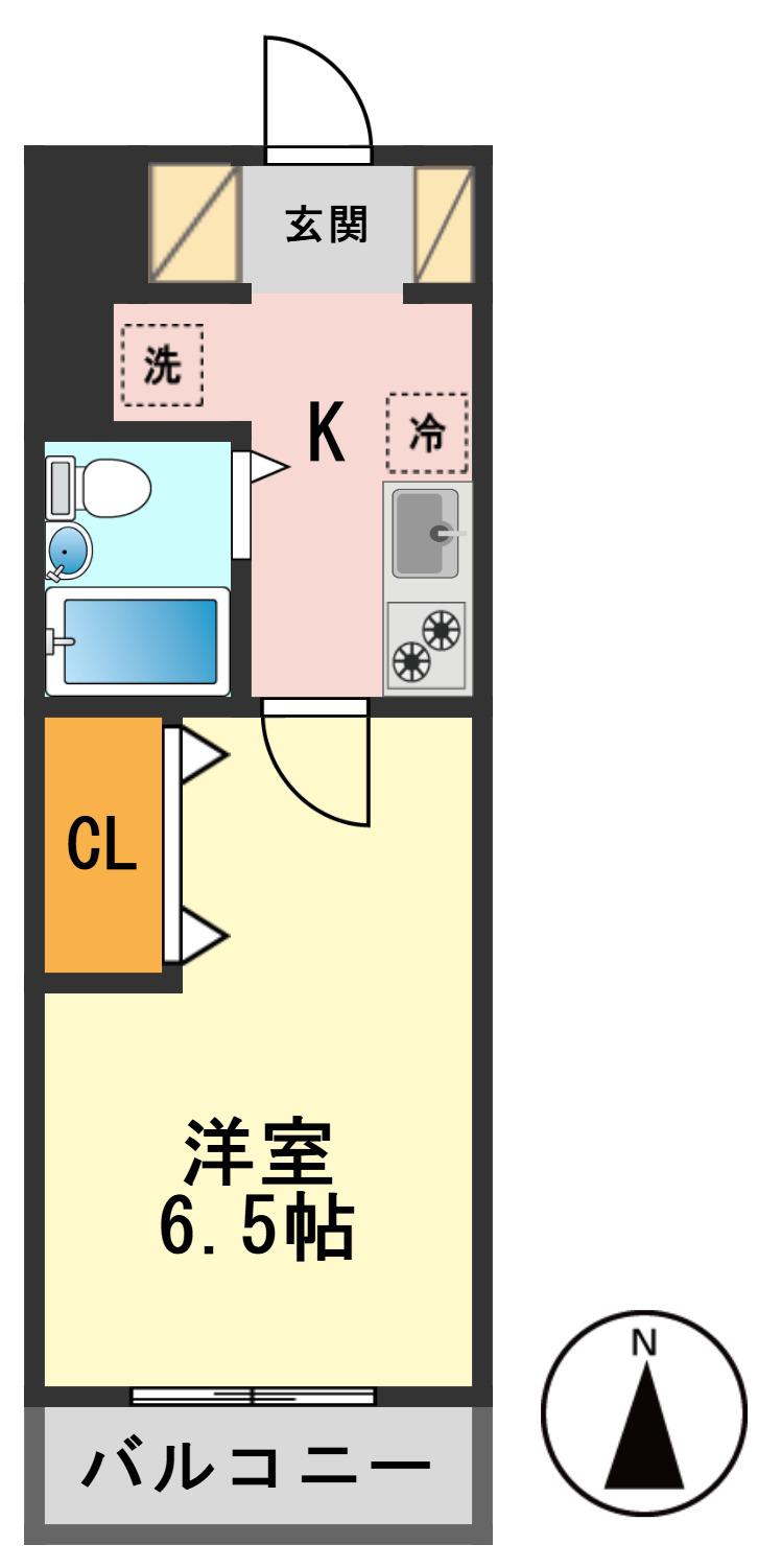 東京グランファースト(1K/4階)の間取り写真