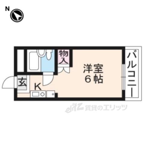 アルビオンシティ滋賀(ワンルーム/4階)の間取り写真