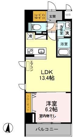 サニーコートトキワ(1LDK/4階)の間取り写真