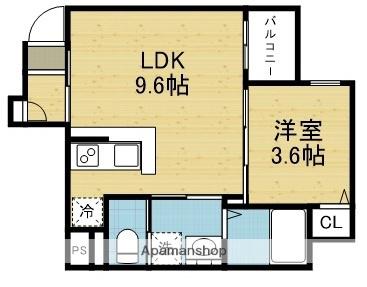 ROBOT HOME 平野(1LDK/1階)の間取り写真