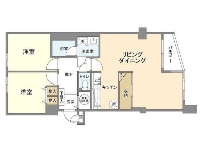 パレ二子玉川(2LDK/1階)の間取り写真