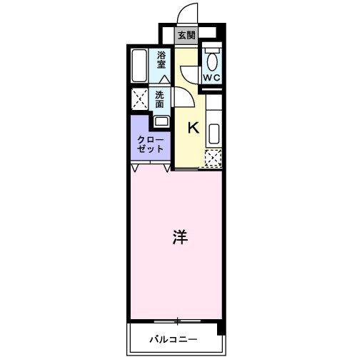 ヴィドゥ カンパーニュ(1K/1階)の間取り写真