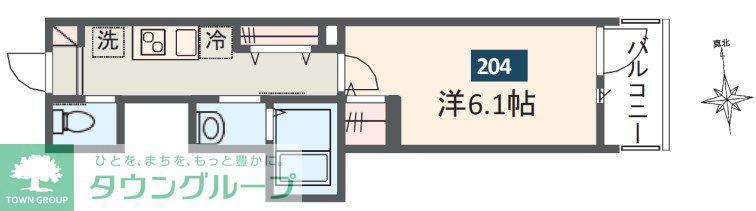 MELDIA大和田IV(1K/1階)の間取り写真