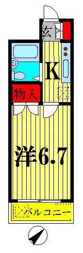 TKグレイスビル(1K/2階)の間取り写真