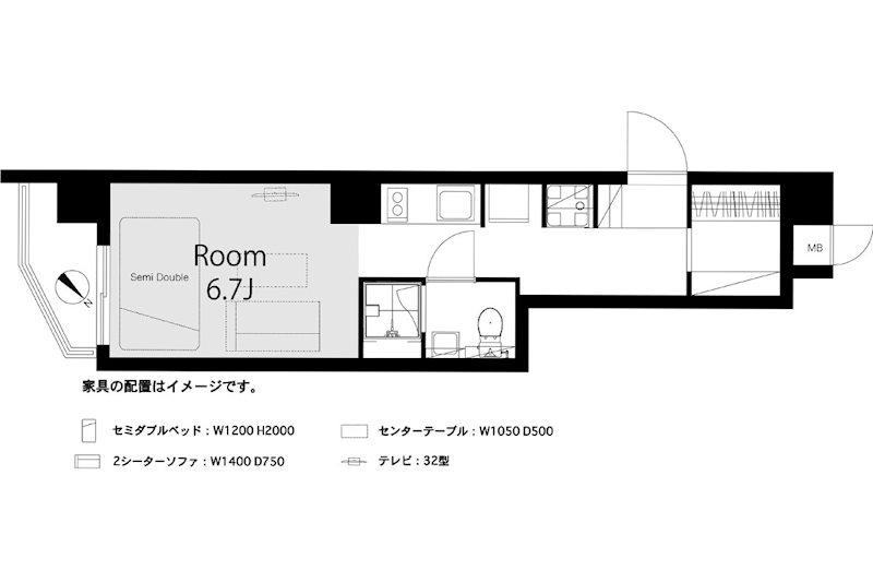 セントヒルズ三軒茶屋(ワンルーム/2階)の間取り写真