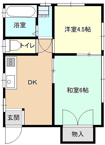 メゾン久米川(2K/1階)の間取り写真