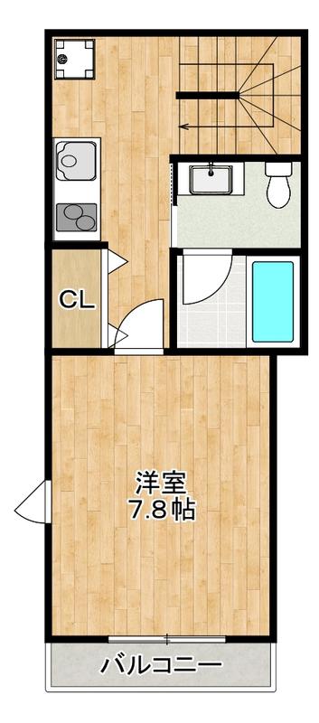 京急本線 雑色駅 徒歩10分 2階建 築16年(1K/2階)の間取り写真