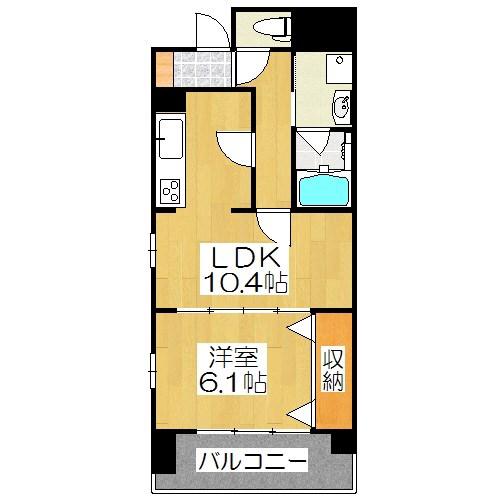 パインフィールド東野(1LDK/9階)の間取り写真