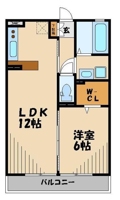 ニューランホープ(1LDK/2階)の間取り写真