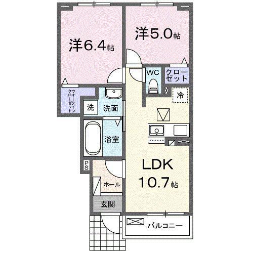 ソレイユ スクエア南相馬I(2LDK/1階)の間取り写真