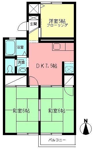 サンハイム韮山(3DK/1階)の間取り写真