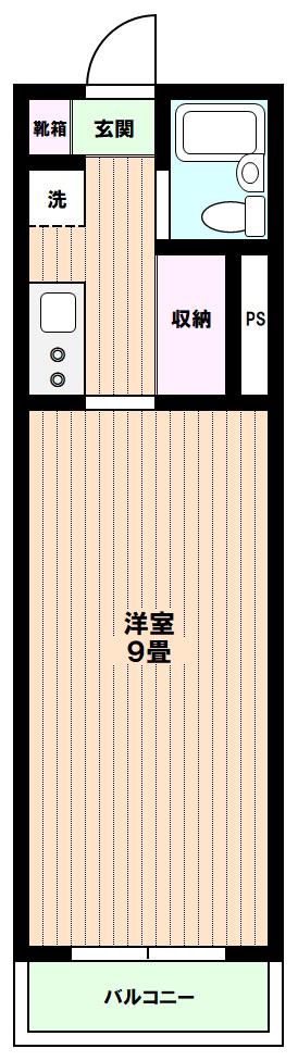 ロワール大原(1K/1階)の間取り写真