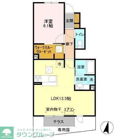 クレアIII(1LDK/1階)の間取り写真