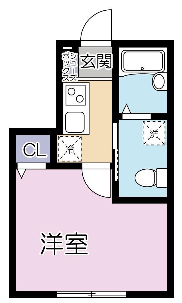 グランシャレー千住旭町(1K/1階)の間取り写真