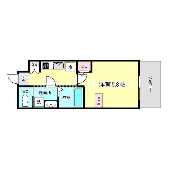 セレニテ難波ミラク参番館(1K/10階)の間取り写真