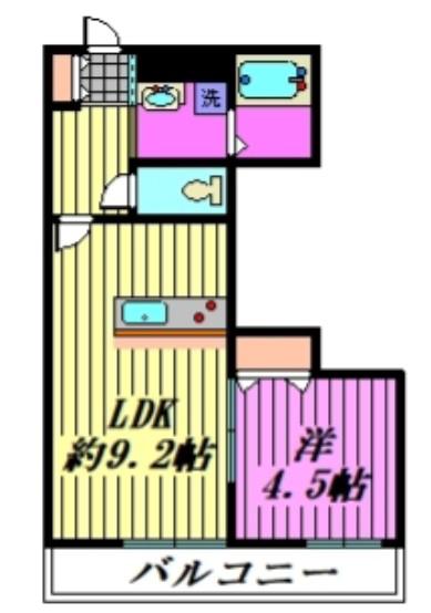 MARK DUO芝西(1LDK/3階)の間取り写真