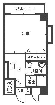 ビュークレスト(1K/5階)の間取り写真