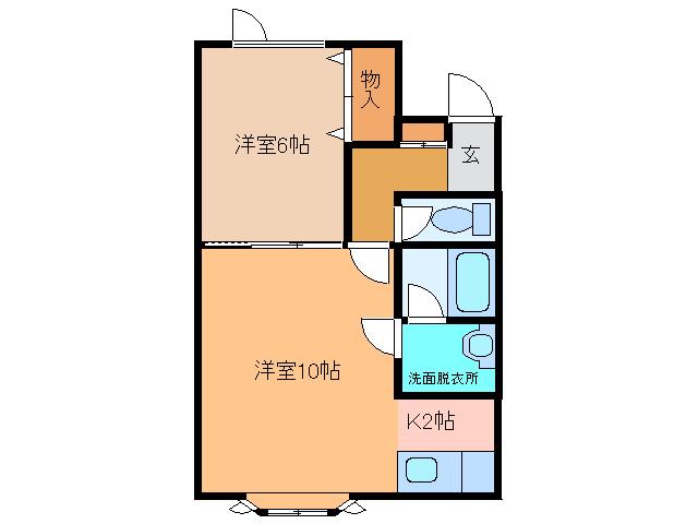 カスティジョ1.2(1LDK/1階)の間取り写真
