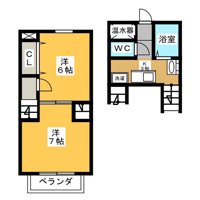 YASURAGI(2K/1階)の間取り写真