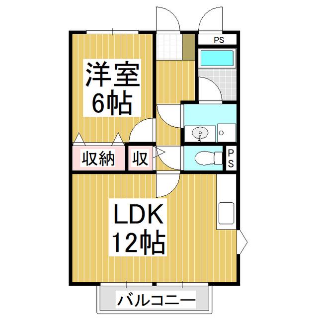 SURPLUS TWOハイツ水城南(1LDK/2階)の間取り写真