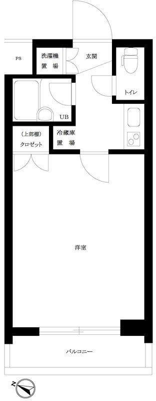 ルーブル学芸大学五番館(1K/3階)の間取り写真
