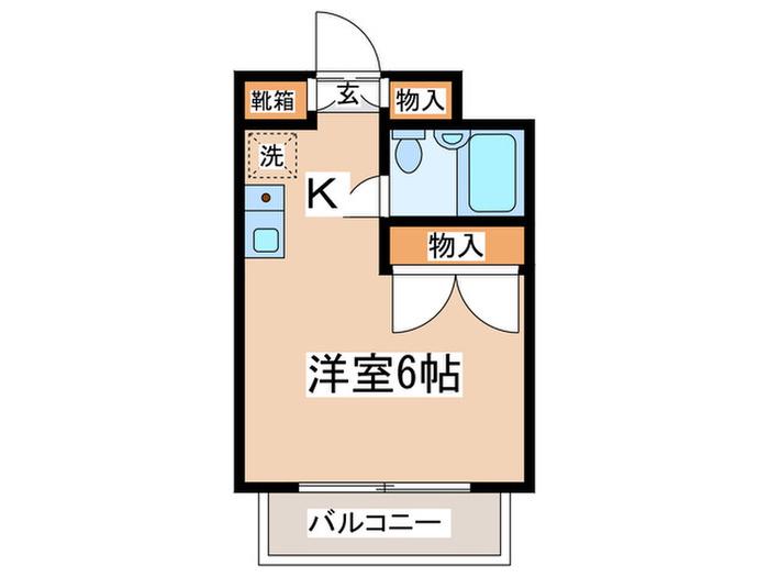 リヴィエール鶴牧(1K/2階)の間取り写真