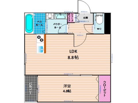 アップスタンド(1LDK/2階)の間取り写真
