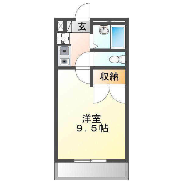 MH-ARC市田(1K/2階)の間取り写真