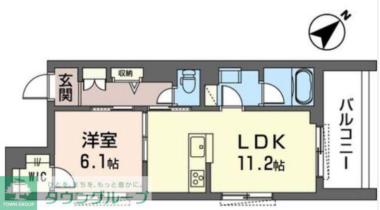 メゾン・ド・オウルII(1LDK/2階)の間取り写真