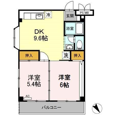 脇コーポ徳丸(ワンルーム/2階)の間取り写真