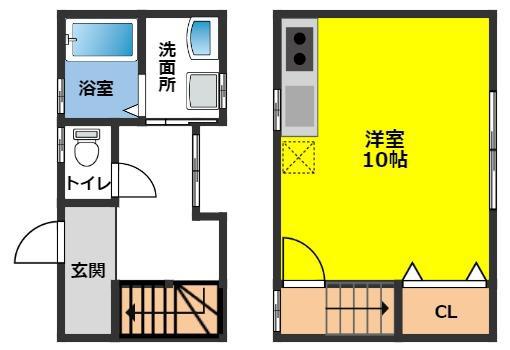 ＪＲ東北本線 盛岡駅 バス乗車時間：10分 最寄りバス停で下車 徒歩2分 2階建 築27年(ワンルーム/1階)の間取り写真