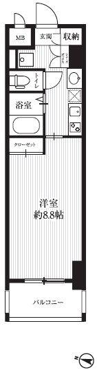 HF久屋大通レジデンス(1K/6階)の間取り写真