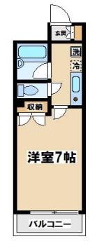 サンパラッツオ参番館(1K/4階)の間取り写真