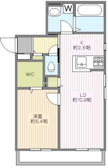 ル.デパール(1LDK/1階)の間取り写真